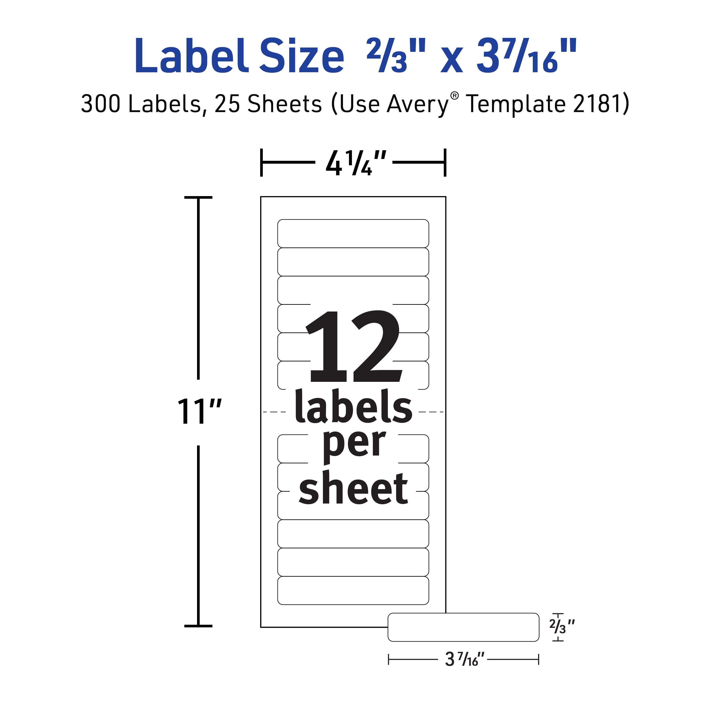 Mini-Sheets File Folder Labels, 2/3